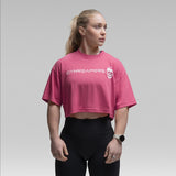 Active Tri-Blend Cropped Tee - Miami/White