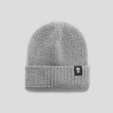 Ribbed Knit Skull Beanie - Gray