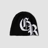 Initial Skull Cap Beanie - Black/White