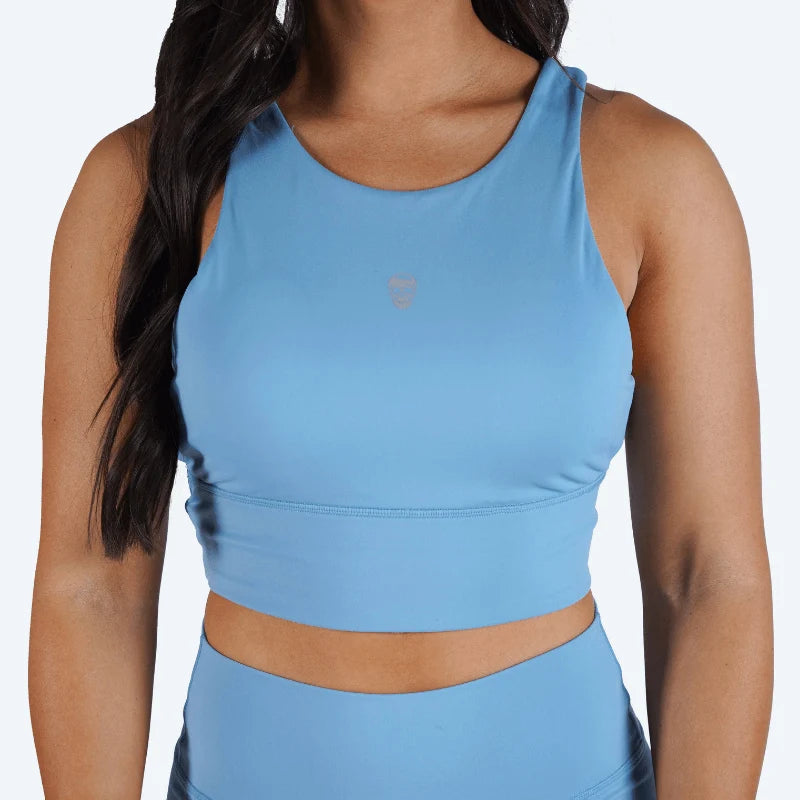 Revive High Neck Bra - Sky Blue
